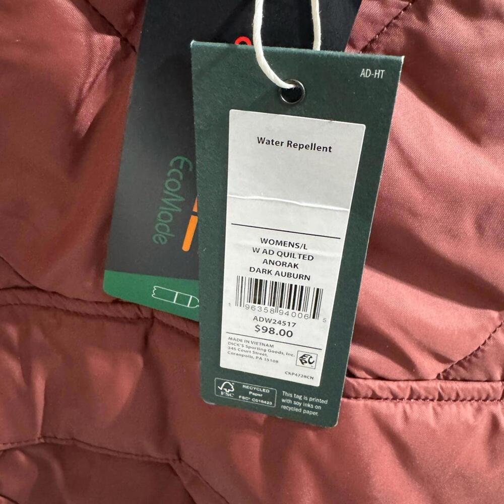 Alpine Design Quilted Pullover Jacket Rust Red - Picture 5 of 5